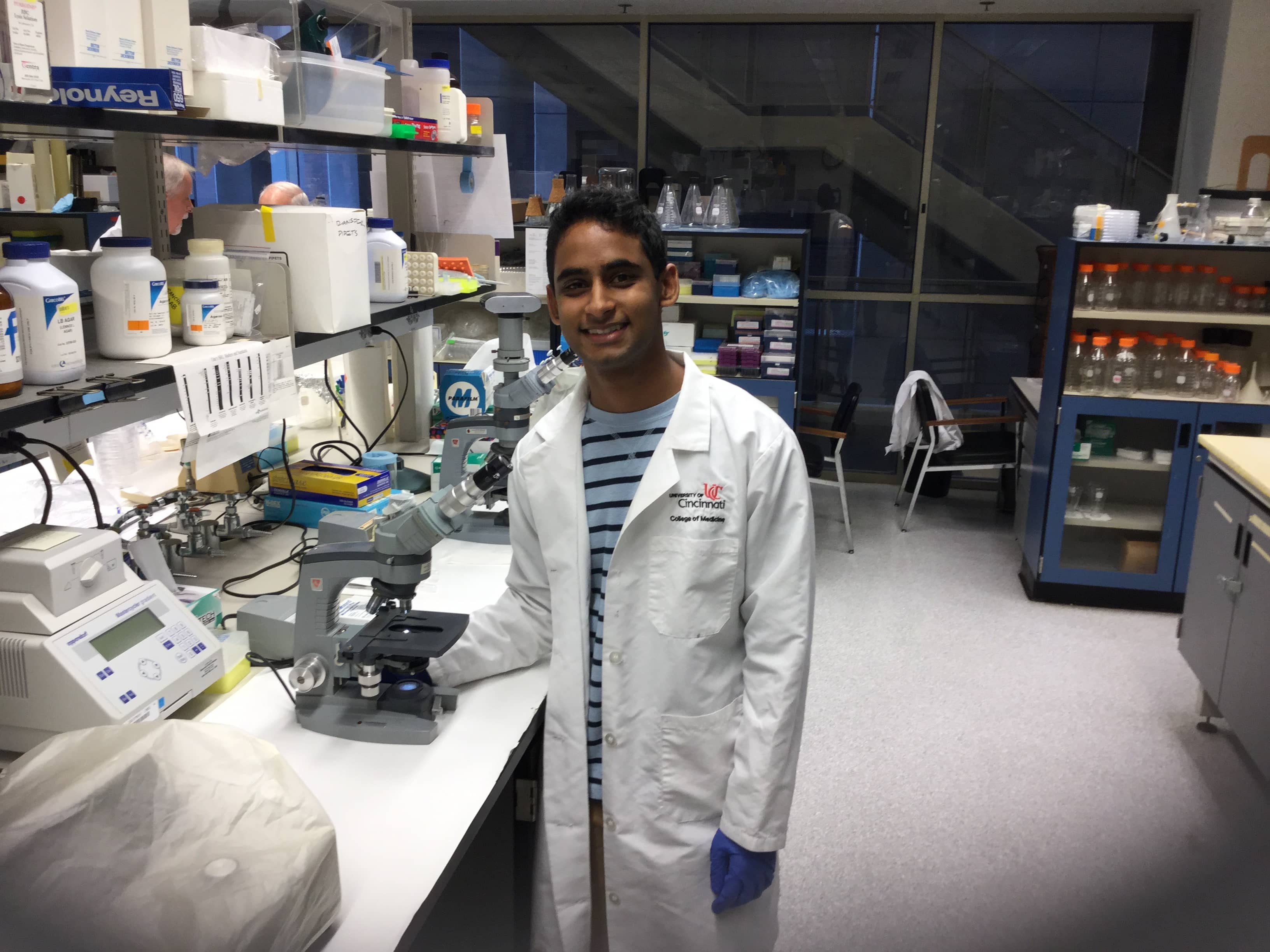 UC Medicine Student in the lab